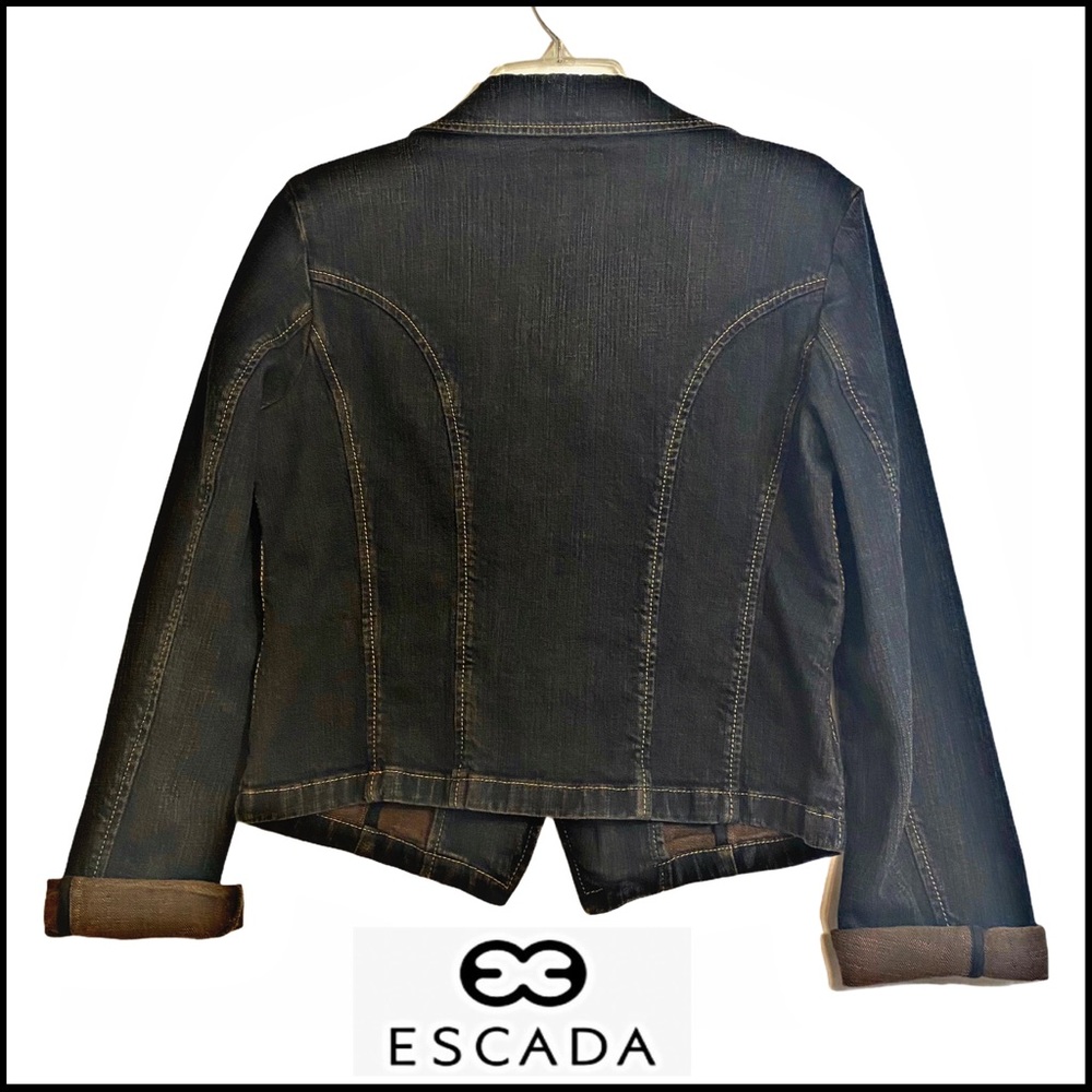 NWOT VINTAGE EXCELLENT ESCADA SPORT JEAN JACKET 40 IT - Picture 2 of 9